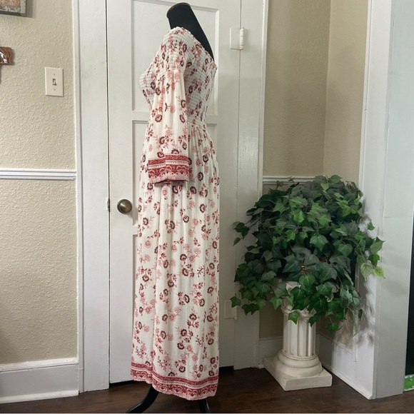 Altar’d State Floral Smocked Maxi Bell Sleeves Dress - Picture 7 of 16